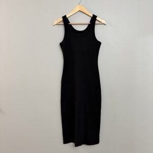 Everlane Black Ribbed Tank Midi Dress